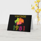 Carte 1981 vintage (Fleur jaune)