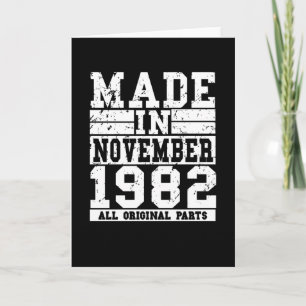 Carte 1982 Anniversaire Novembre Vintage Disant