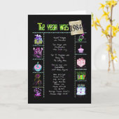 Carte 1984 anecdotes amusantes d'anniversaire (Fleur jaune)