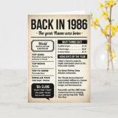 Carte 1986 Back in the Day, 40th Birthday, Fun Facts (Fleur jaune)