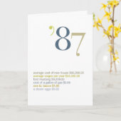 Carte 1987 Anniversaire Fun Facts (Fleur jaune)