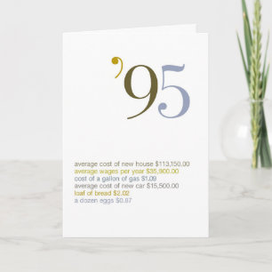 Carte 1995 anecdotes amusantes d'anniversaire