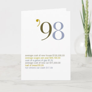Carte 1998 anecdotes amusantes d'anniversaire