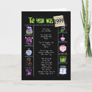 Carte 1999 anecdotes amusantes d'anniversaire
