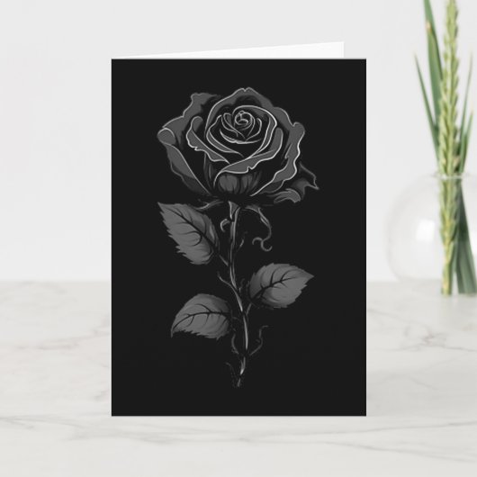 Carte 199 Fleurs Graphique Rose Noire , Petit  (Devant)