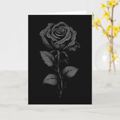 Carte 199 Fleurs Graphique Rose Noire , Petit  (Fleur jaune)
