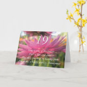 Carte 19e anniversaire (Fleur jaune)