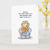 Carte 19e anniversaire avec cuisson Hippo - Personnalise (Fleur jaune)