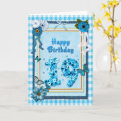 Carte 19e anniversaire avec un effet de scrapbook (Fleur jaune)