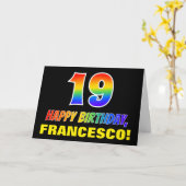 Carte 19e anniversaire : Bold, amusant, simple, arc-en-c (Fleur jaune)