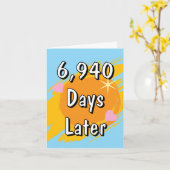 Carte 19e anniversaire de mariage en jours Dix-neuf ans (Fleur jaune)