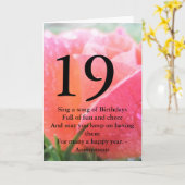 Carte 19ème Anniversaire (Fleur jaune)