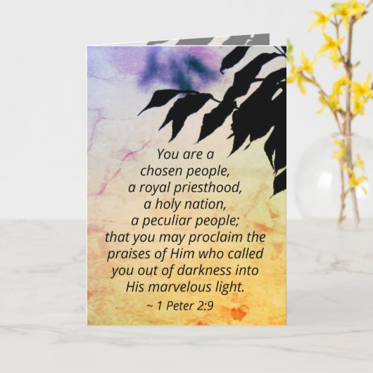 Carte 1 2:9 de Peter vous êtes des peuples choisis, (Fleur jaune)