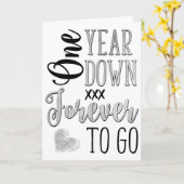 Carte 1 An Anniversaire, Un An Plus Tard Pour Aller (Fleur jaune)