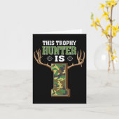 Carte 1 an Chasse 1er anniversaire fête Chasseur de cerf (Fleur jaune)