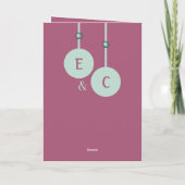 Carte 1 an papier anniversaire initiales lavande verte (Dos)