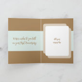 Carte 1 an papier initiales anniversaire vert brun (Intérieur)