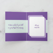 Carte 1 an papier initiales anniversaire vert pourpre (Intérieur)