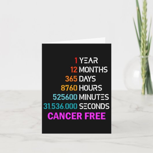 Carte 1 ans Cancer Cadeaux gratuits 1 an Cancer du sein  (Devant)