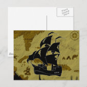 Carte #1, bateau déchiré en lambeaux de pirate (Devant / Derrière)
