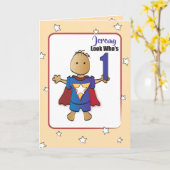 Carte 1 Cartoon Birthday Card pour Super Boy (Fleur jaune)
