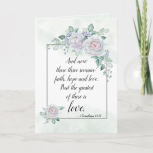 Carte 1 Corinthiens 13:13 Foi Espérance Amour, Verset bi