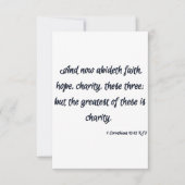 Carte 1 Corinthiens 13:13 KJV Bible Écriture Salutation (Devant)