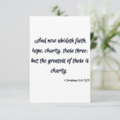 Carte 1 Corinthiens 13:13 KJV Bible Écriture Salutation (Debout devant)