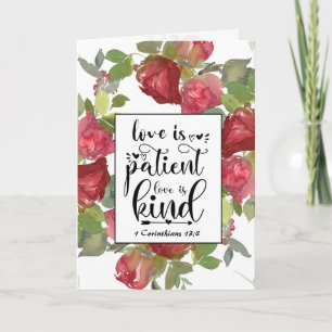 Carte 1 Corinthiens 13:4-8 L'amour est patient L'amour e