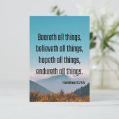 Carte 1 Corinthiens 13:7 Bible Écriture Pic Salutation (Debout devant)