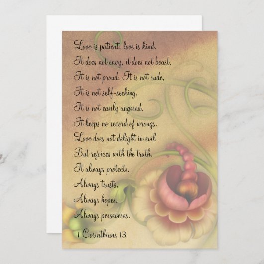 Carte 1 Corinthiens 13 L'amour est Patient Mini Prints (Devant / Derrière)