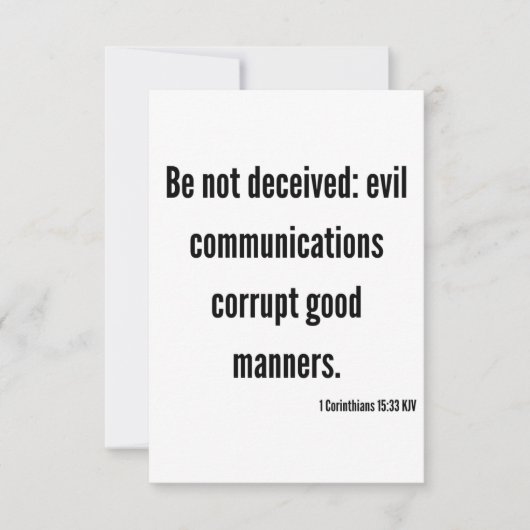 Carte 1 Corinthiens 15:33 KJV Bible Verse Appartement Sa (Devant)