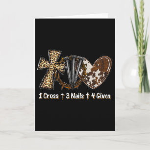 Carte 1 Croix 3 Clous Pardonnés Cadeau de Pâques Chrétie