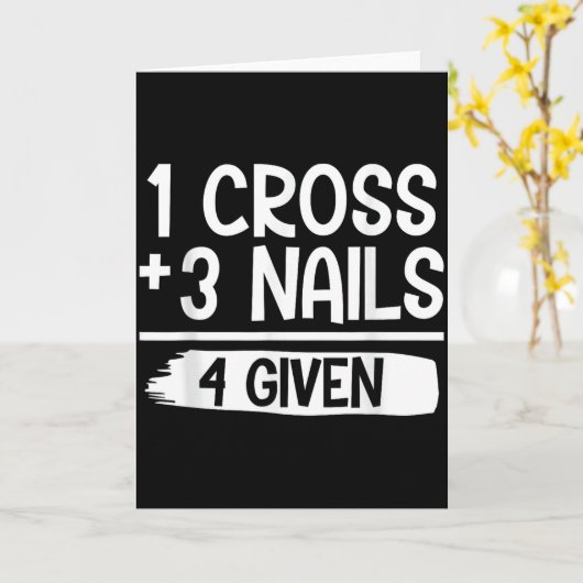 Carte 1 Cross + 3 Nails = 4 Given Tee _ Christian - Fait (Fleur jaune)