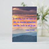 Carte 1 Jean 1:8 KJV Bible Verse Pic Flat Salutation (Debout devant)