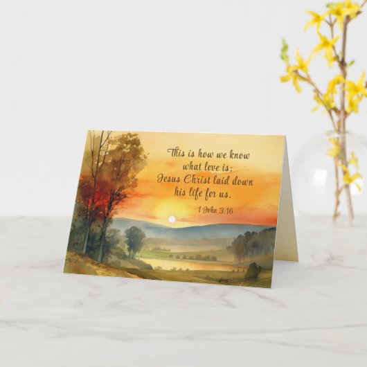 Carte 1 Jean 3:16 Jésus nous a donné sa vie (Fleur jaune)