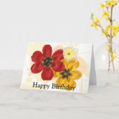 Carte 1 Joyeux anniversaire (Fleur jaune)