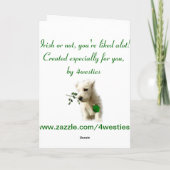 Carte 1. Magnifique Collie St. Patrick's Day Card (Dos)