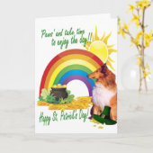 Carte 1. Magnifique Collie St. Patrick's Day Card (Fleur jaune)