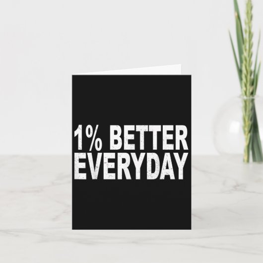 Carte 1% Meilleur Chaque Jour - Citation Motivante  (Devant)