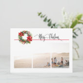 Carte 1 ou 3 photo avec la couronne de Noël (Debout devant)