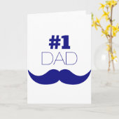Carte #1 Papa Blue Mustache (Fleur jaune)