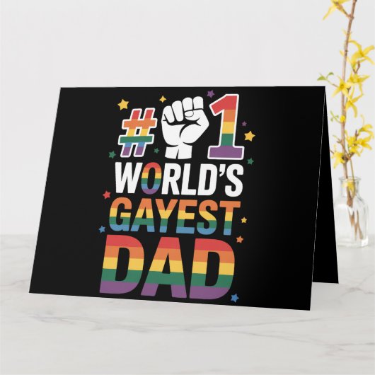 Carte #1 Papa gay le plus gay du monde Drôle Fête des pè (Fleur jaune)