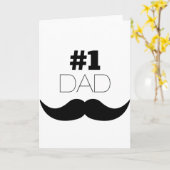 Carte #1 Papa Mustache noire - Numéro Un (Fleur jaune)