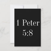Carte 1 Pierre 5:8 KJV Bible Verse Salutation (Dos)