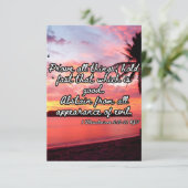 Carte 1 Thessaloniciens 5:21-22 KJV Bible Pic Salutation (Debout devant)