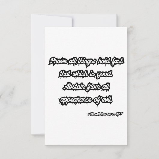 Carte 1 Thessaloniciens 5:21-22 KJV Salutation biblique (Devant)