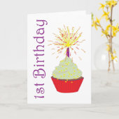 Carte 1er anniversaire (Fleur jaune)