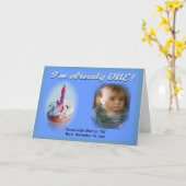 Carte 1er anniversaire (Fleur jaune)