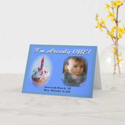 Carte 1er anniversaire (Fleur jaune)